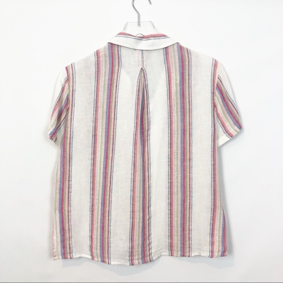 Rails Zuma Havana Stripe Metallic Button Down S - Picture 2 of 8